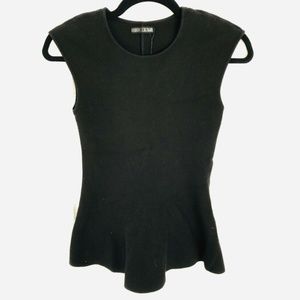 RVN Womens Knit Peplum Sleeveless Top Medium R47